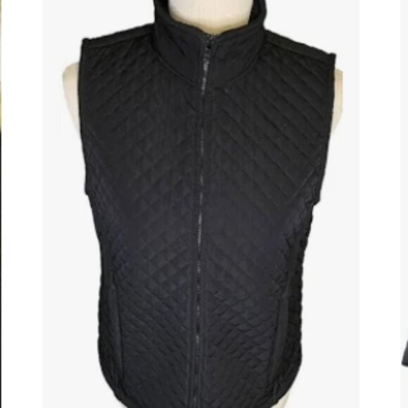 IZOD Outerwear Quilted Vest in Black, 2 Ft. Pockets, Full Zip, Nearly New, Small - Picture 12 of 12